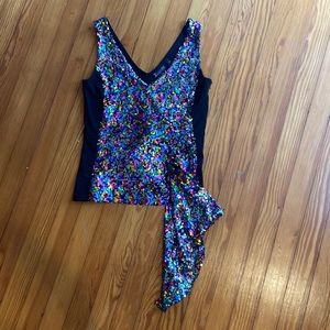 New York & Company Sequin Top with zipper on side